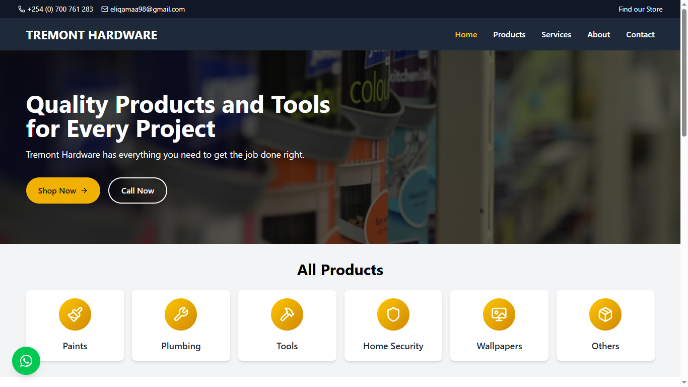 Tremont Hardware E-commerce Website